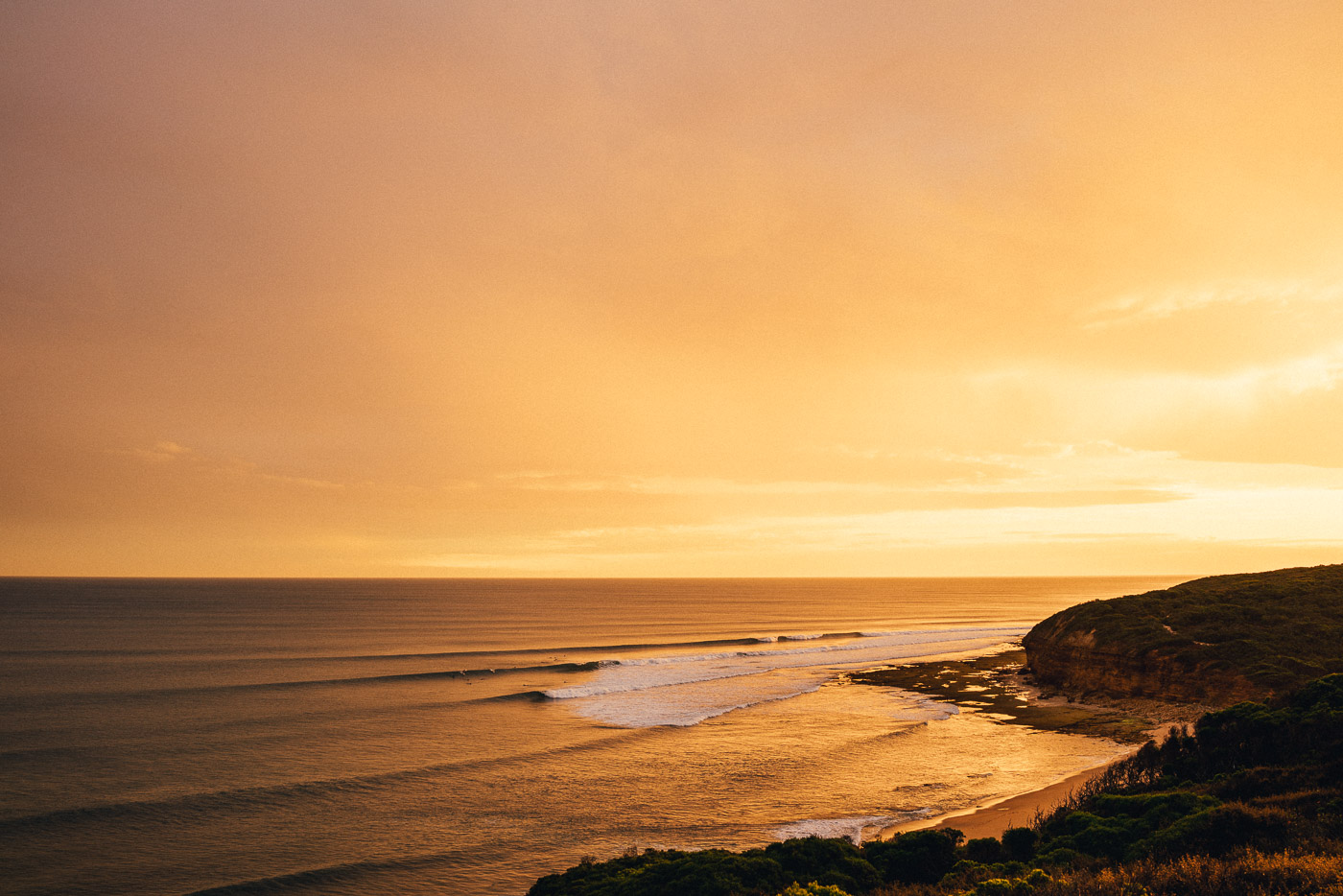Bells Beach at sunset in Australia. Photo by Sony Ambassador Stefan Haworth