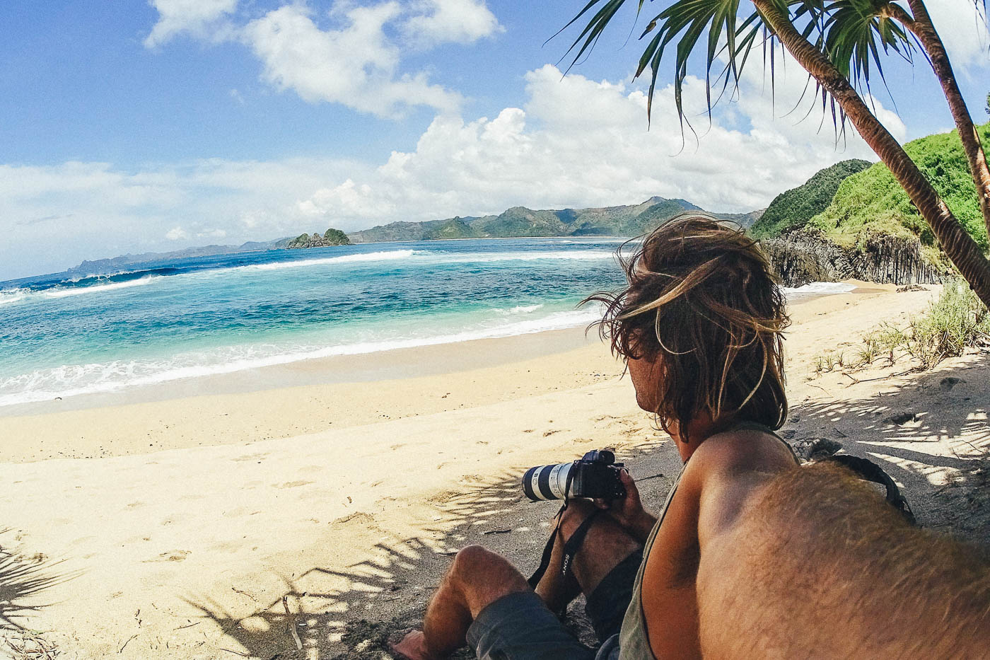 Stefan Haworth Photographing surfing on Lombok, Indonesia