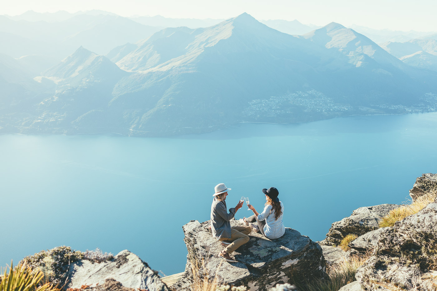 Alpine picnic overlooking Queenstown with The Helicopter Line