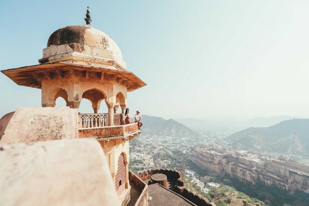 Overlooking the view of Amber Palace in Jaipur, India