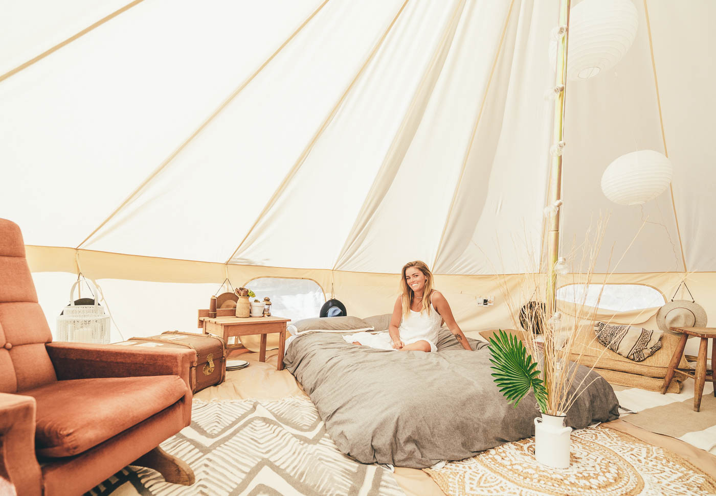 Jess Davis in a Bell Tent in New Zealand