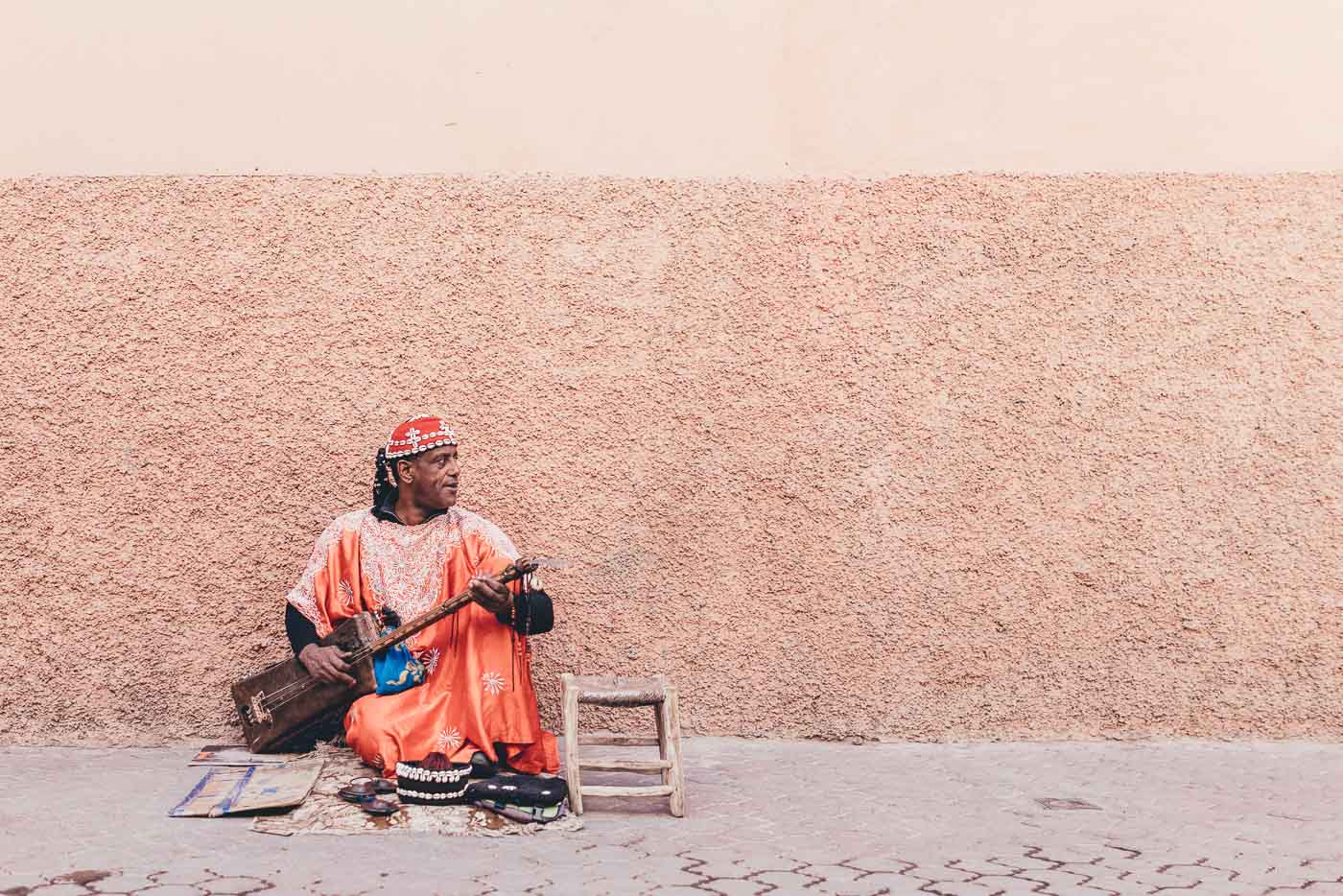 Portrait of street performer in Marrakesh, Morocco