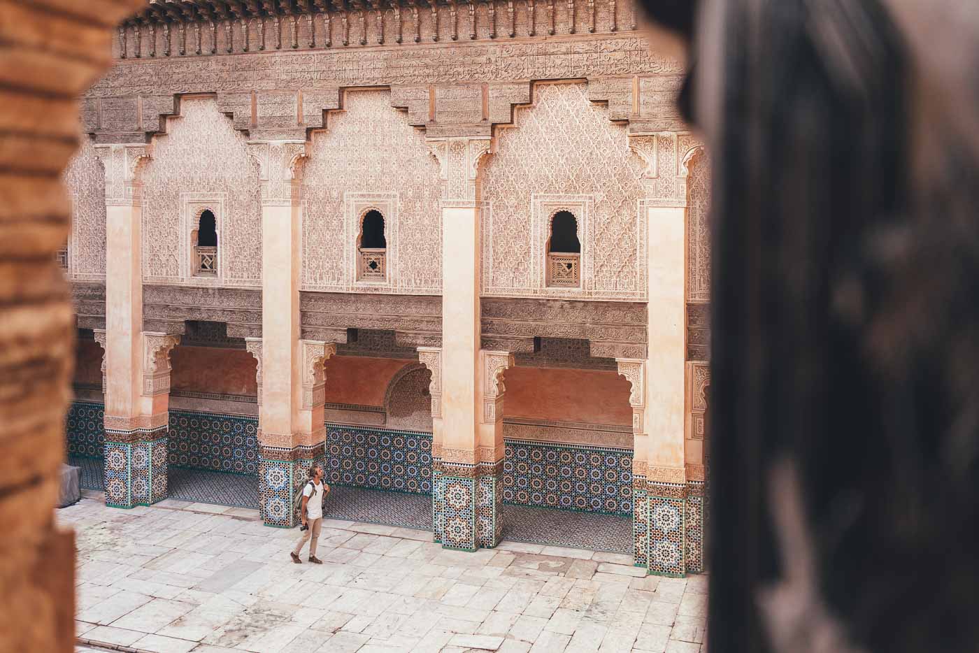 Photographer Stefan Haworth in Musée ben Youssef, Marrakesh