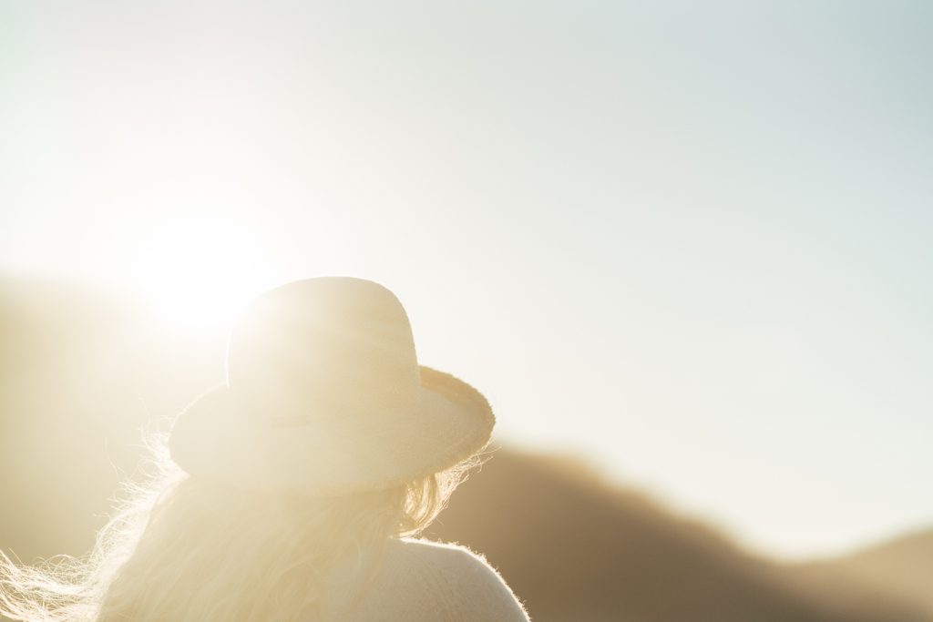 Silhouette of Jade Barclay in the sunset on the West Coast of New Zealand. Captured by Sony Ambassador and Photographer Stefan Haworth