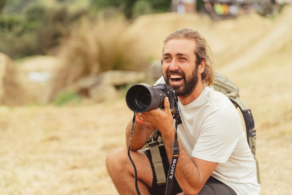 Sony Ambassador and Action Sport Photographer Stefan Haworth taking photos at the Frew Farm Jam