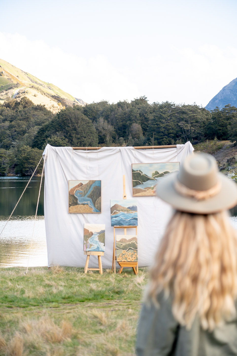 Jade Barclay Painting Collection in Queenstown. Photographed by Stefan Haworth Photography