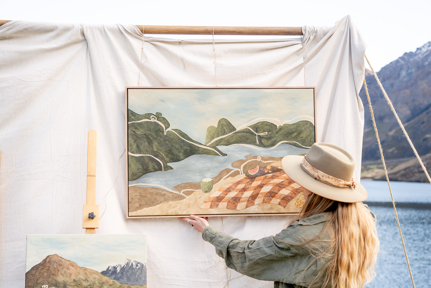 Jade Barclay Painting Collection in Queenstown. Photographed by Stefan Haworth Photography