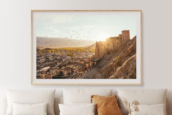 Lounge containing Stefan Haworth's fine art print "Testament of Time". Image captured in India.