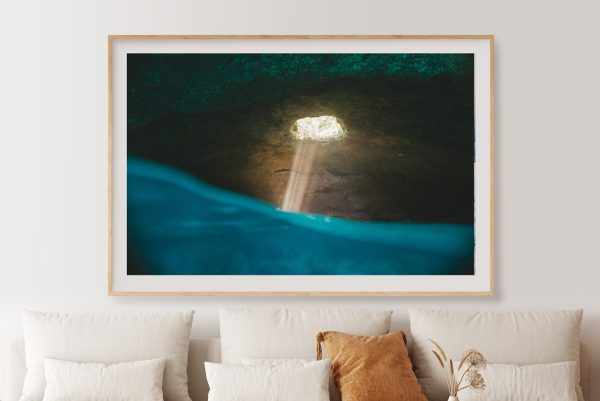 Lounge containing Stefan Haworth's Photography print "Illuminated Hollow"